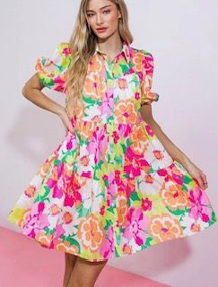 Neon Floral Dress