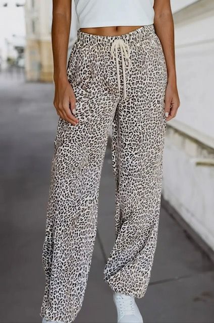 Drawstring Pant, Leopard
