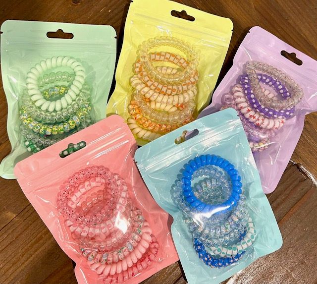 6 Piece Hair Tie Set, Various Color