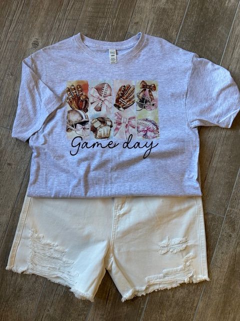 Game Day Football Tee, Grey