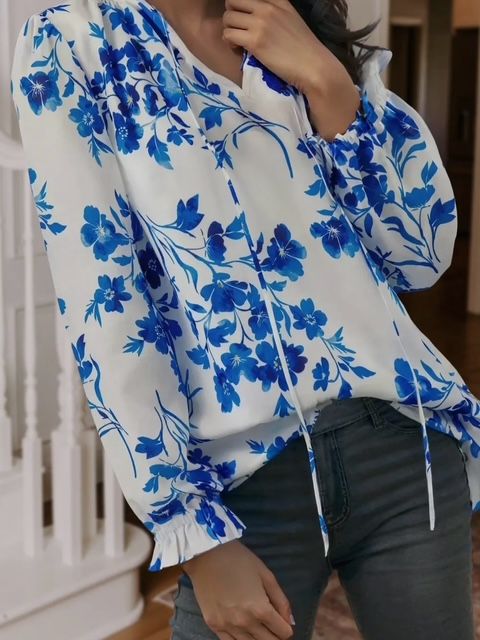 Blue Floral Top