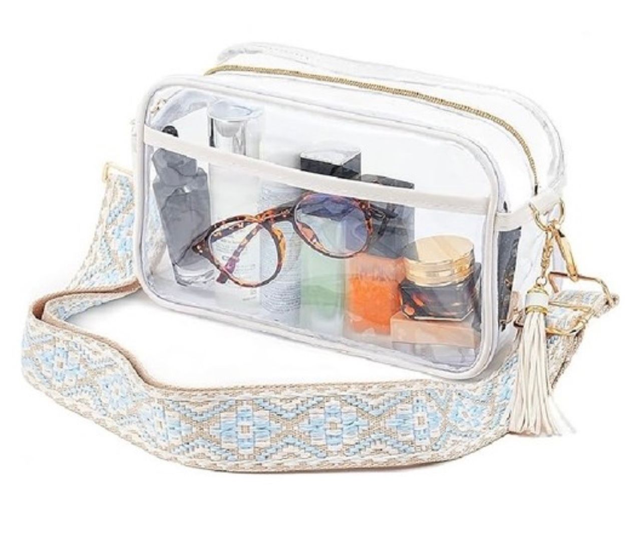 Clear Stadium Approved Purse, White