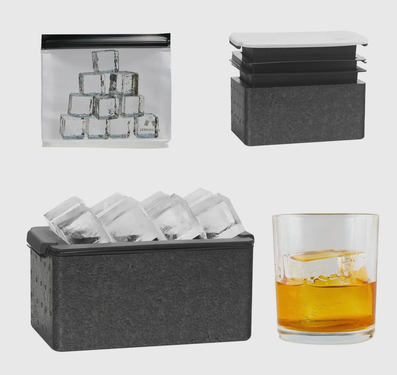Crystal Clear Square Ice Maker, (8) 2&quot; Ice Cubes