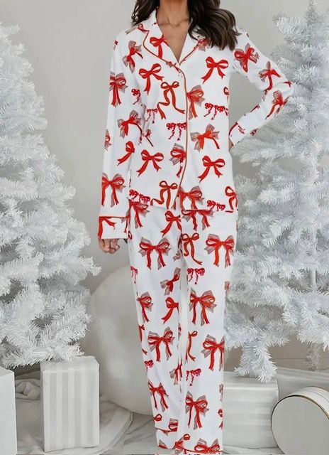 Christmas Bow PJ's, Red