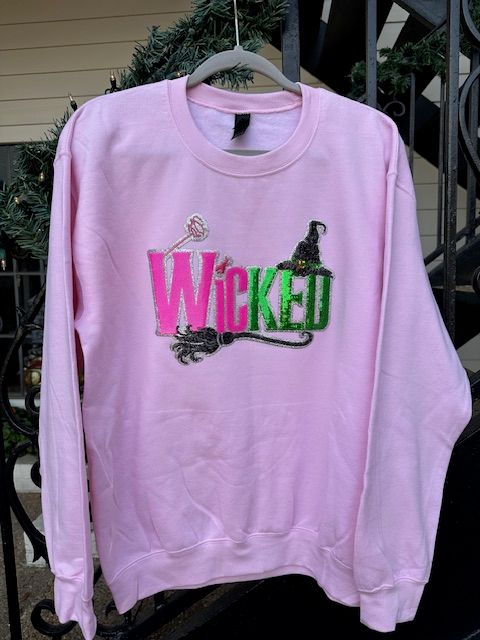 Sequin Wicked Sweatshirt, Pink, Medium