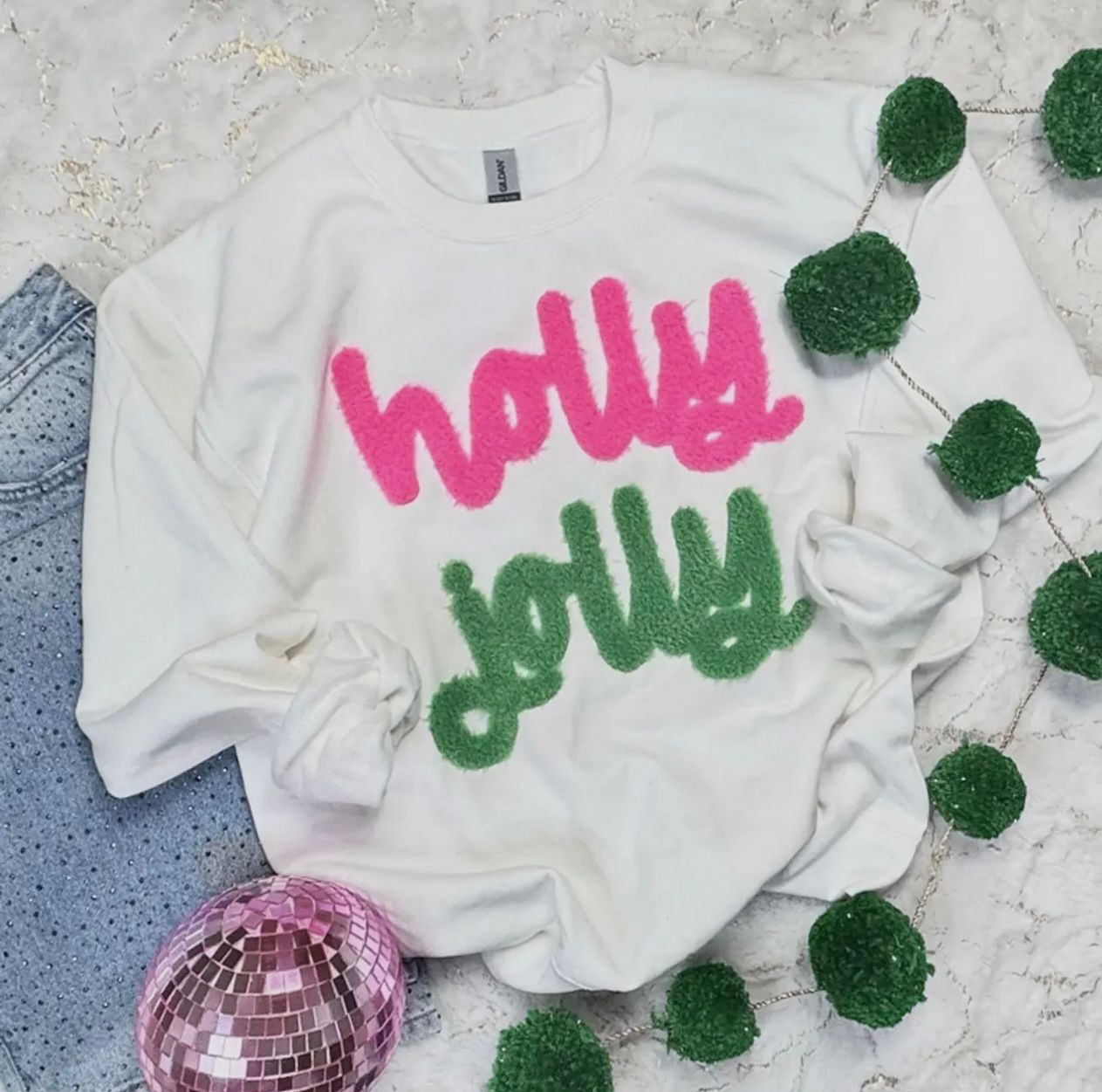 Fuzzy Holly Jolly Sweatshirt