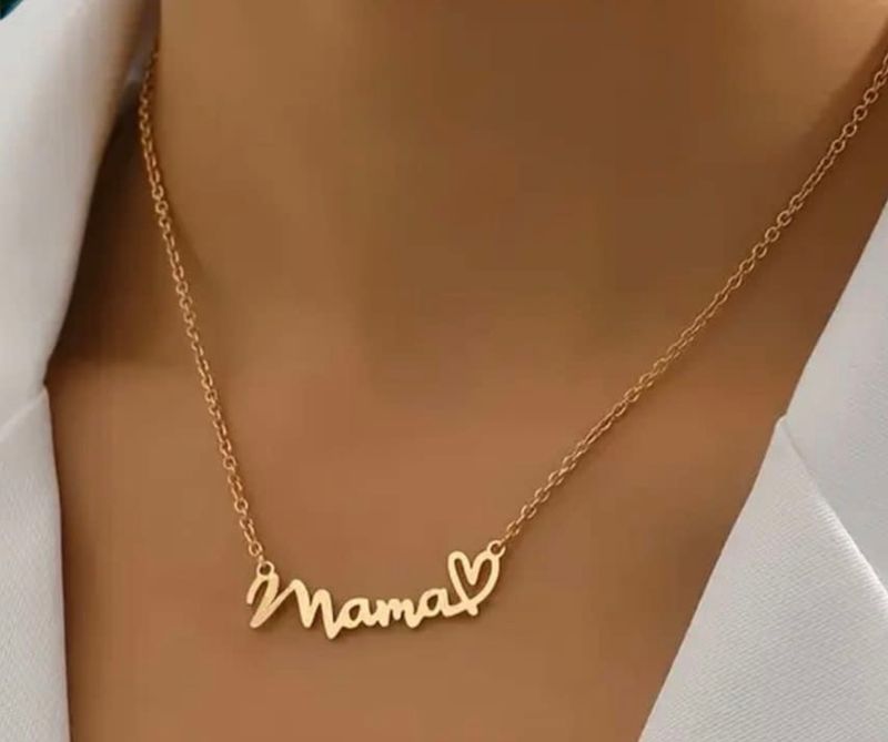 Mama Heart Necklace, Gold