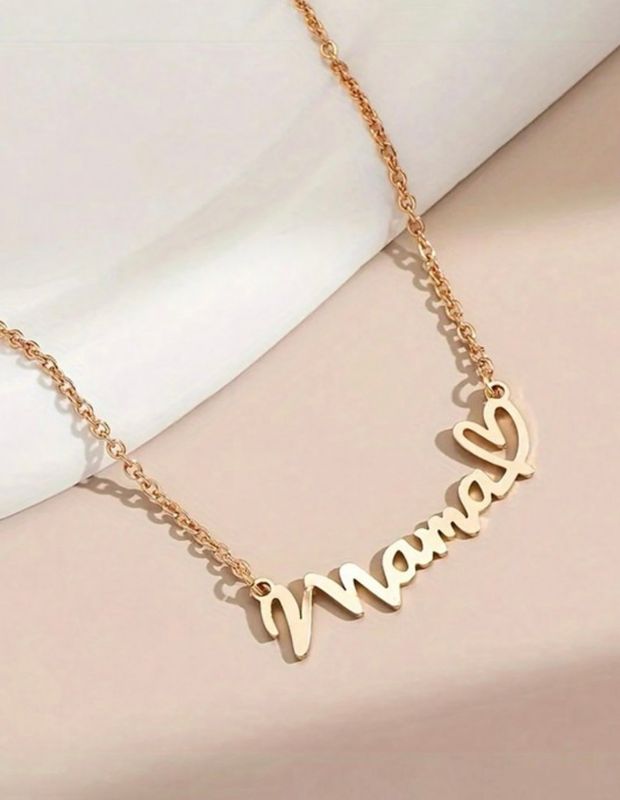 Mama Heart Necklace, Gold