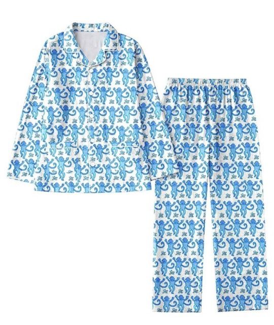 Monkey PJ Set, Blue