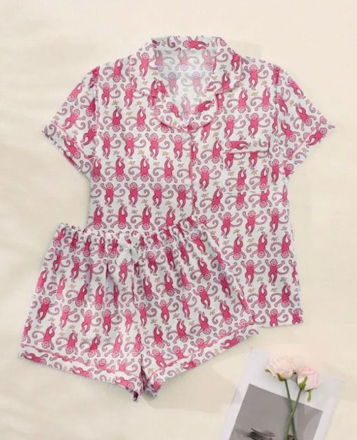 Monkey Shorts PJ's, Pink