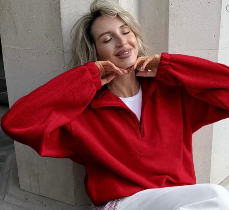 Halfzip Pullover, Red