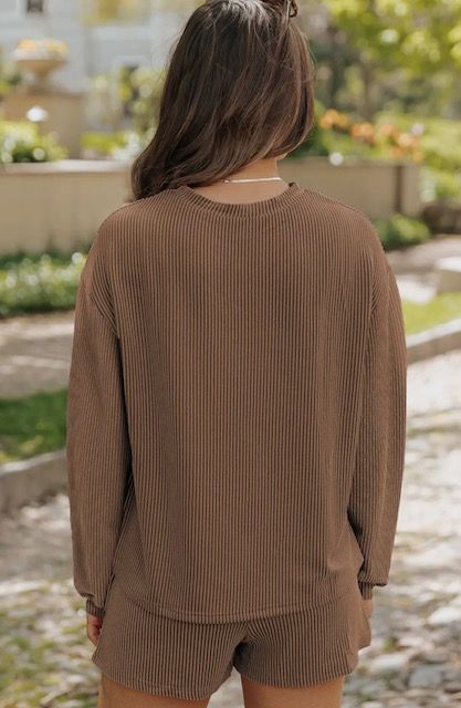 Corded Short Set, Brown