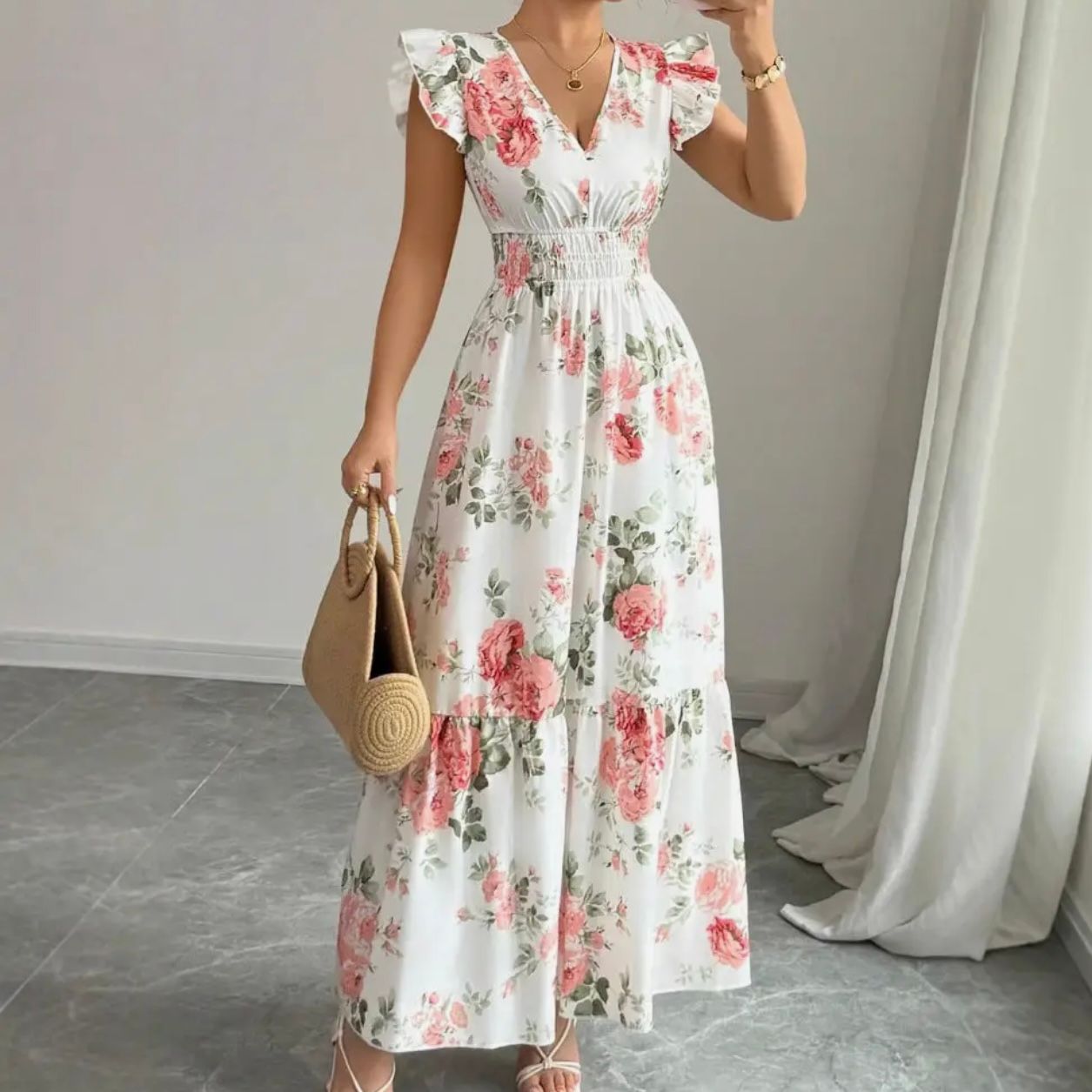 Floral Print Maxi Dress