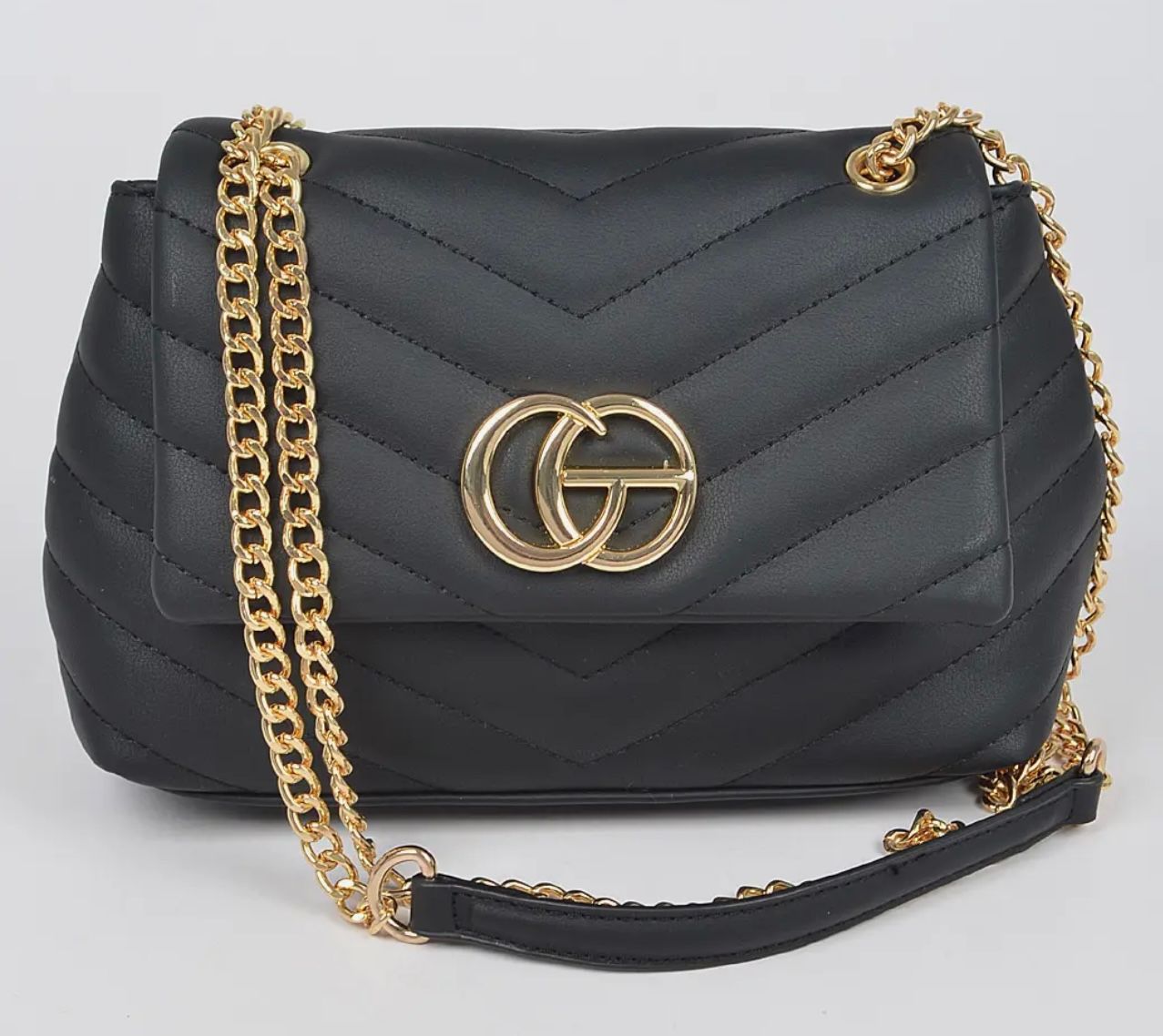 Quilted CG Clutch, Black