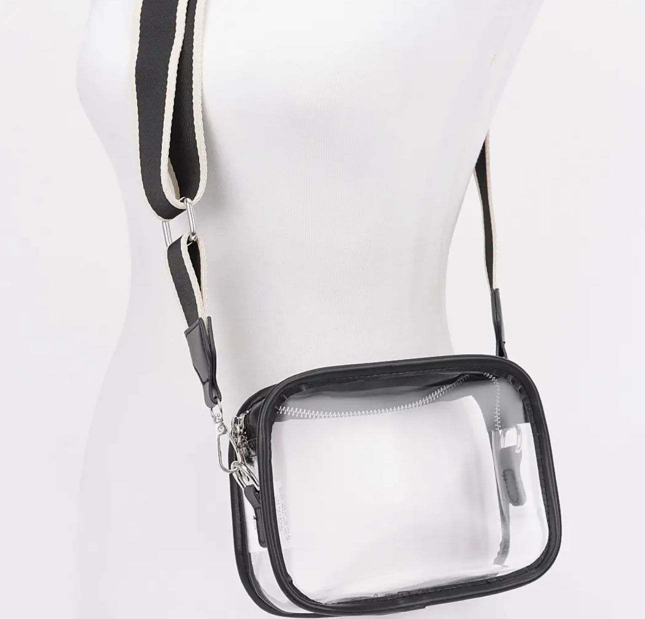 Clear Camera Bag, Black Trim