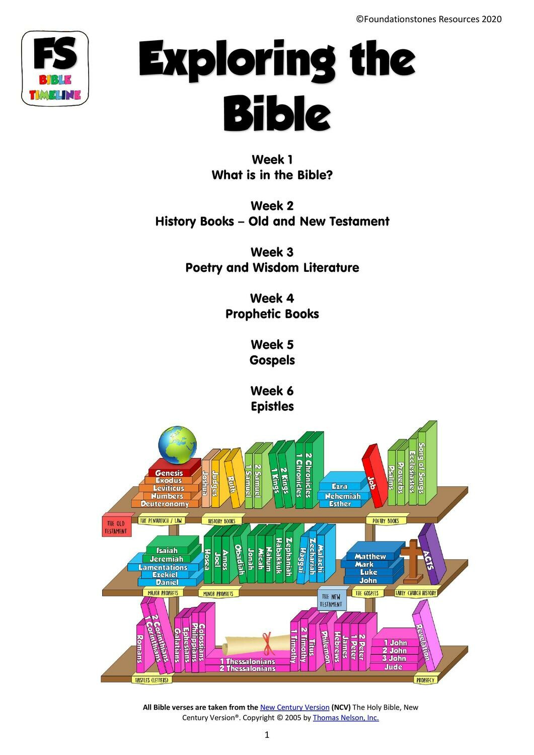 Exploring the Bible - 6 week syllabus