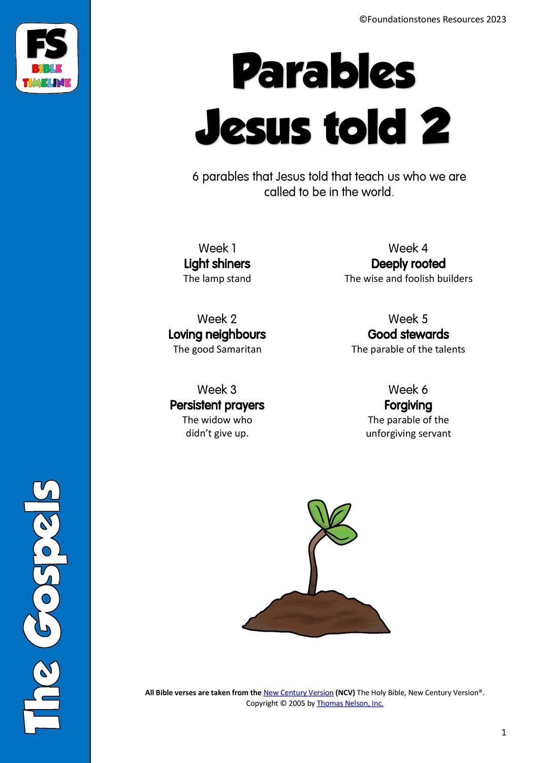 Parables that Jesus told: Series 2- 6 week series