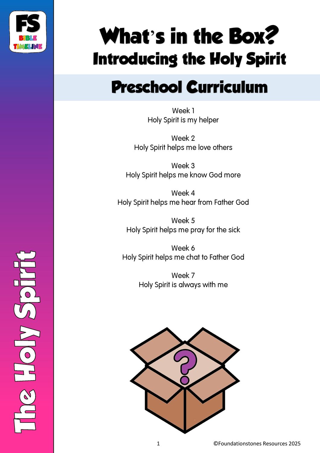 What&#39;s in the Box -  Preschool Curriculum - 7 week Syllabus