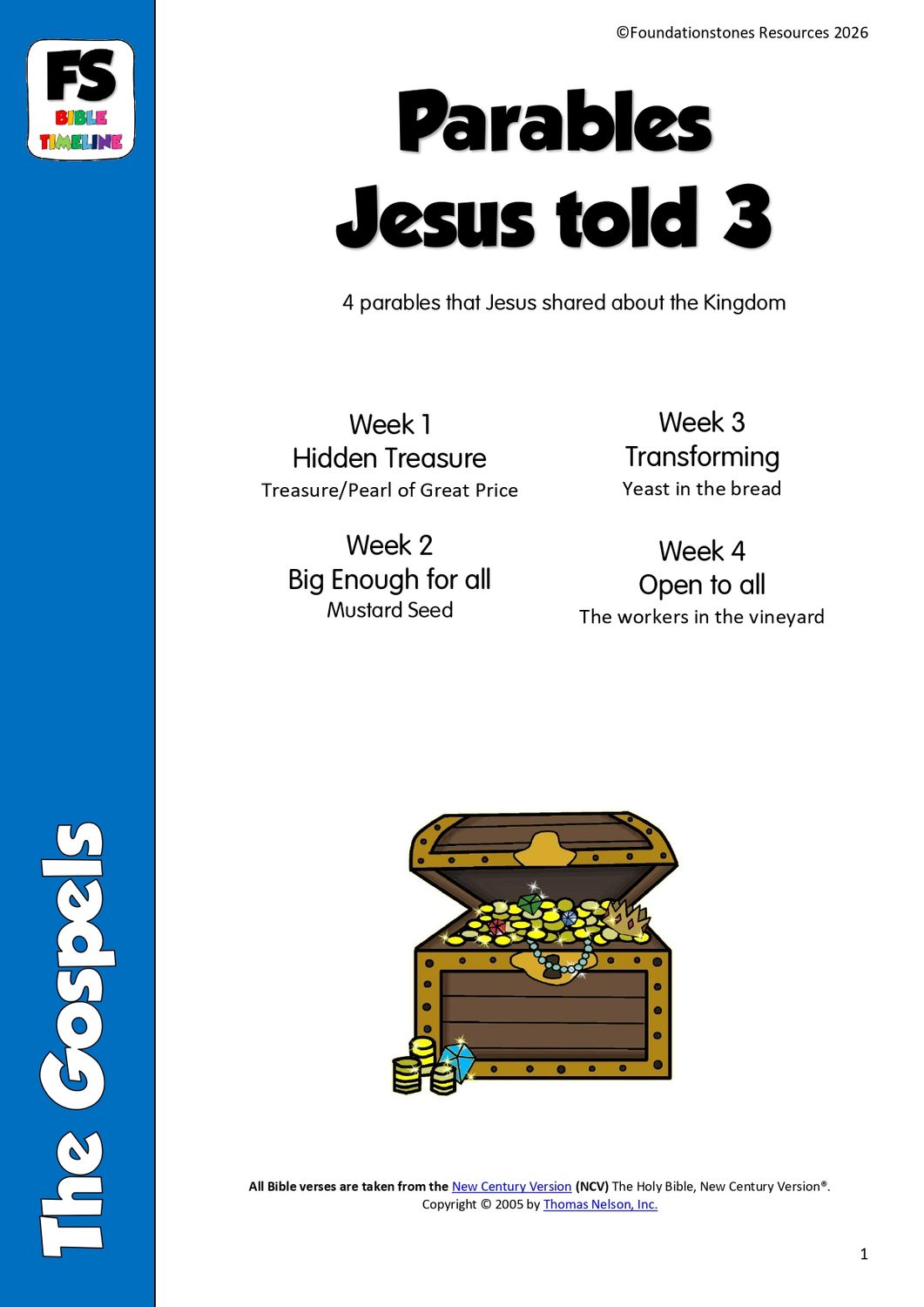 Parables that Jesus told: Series 3- 4 week series