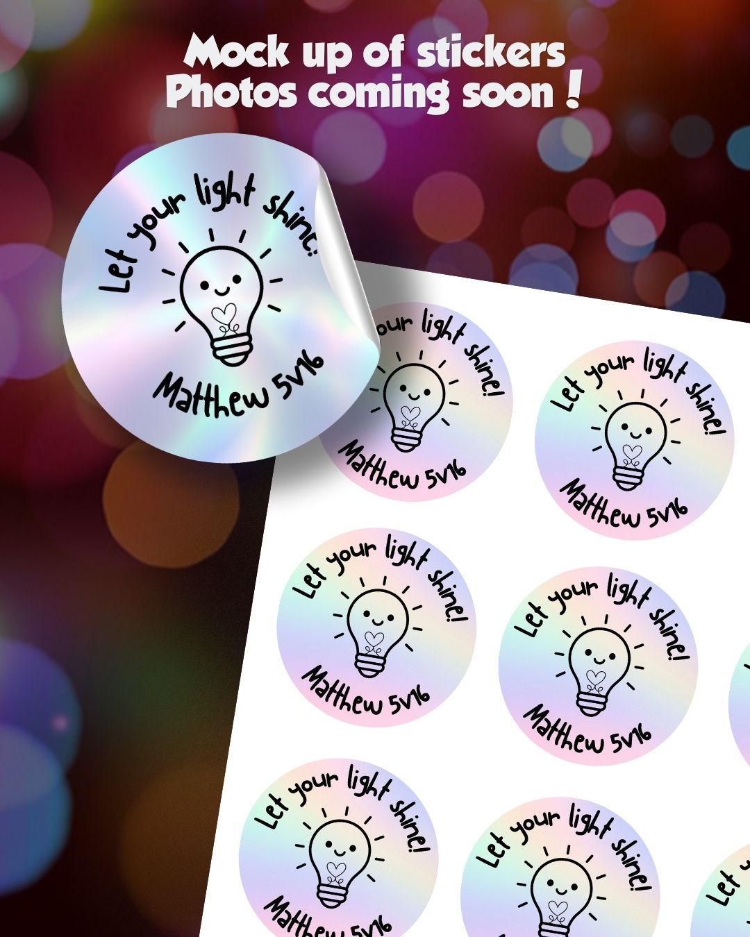 Light Party holographic stickers (Set of 48)