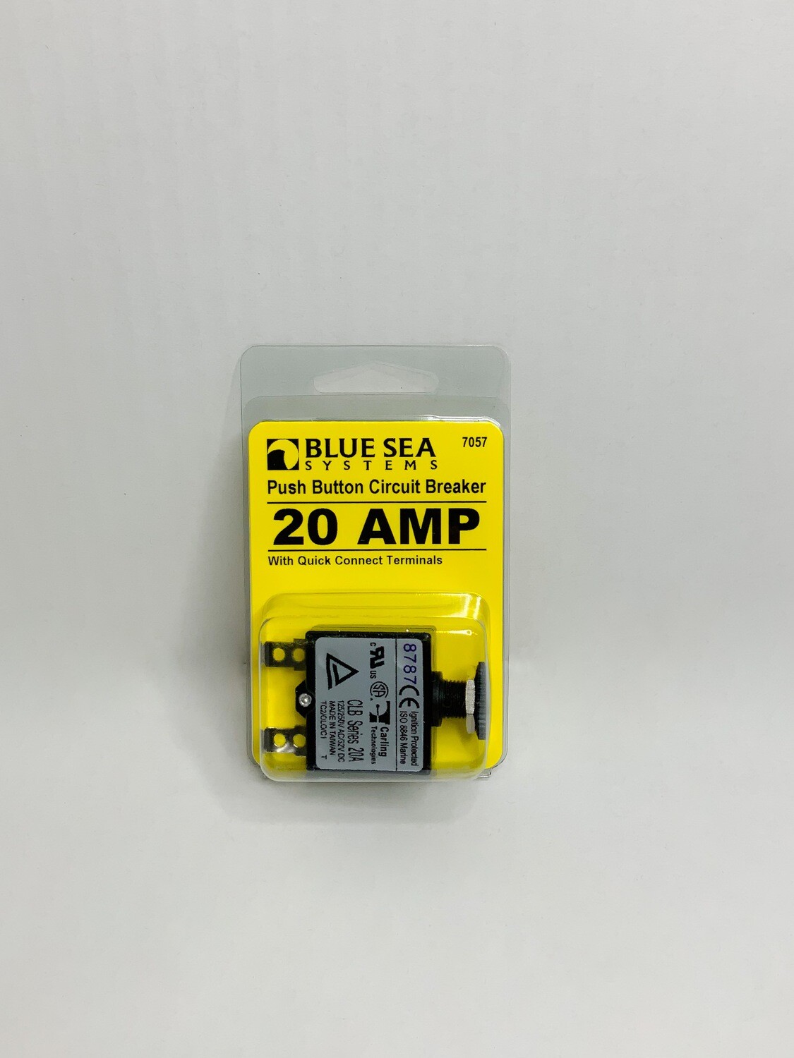 BLUE SEA PUSH BUTTON CIRCUIT BRKR 20 AMP (7057)