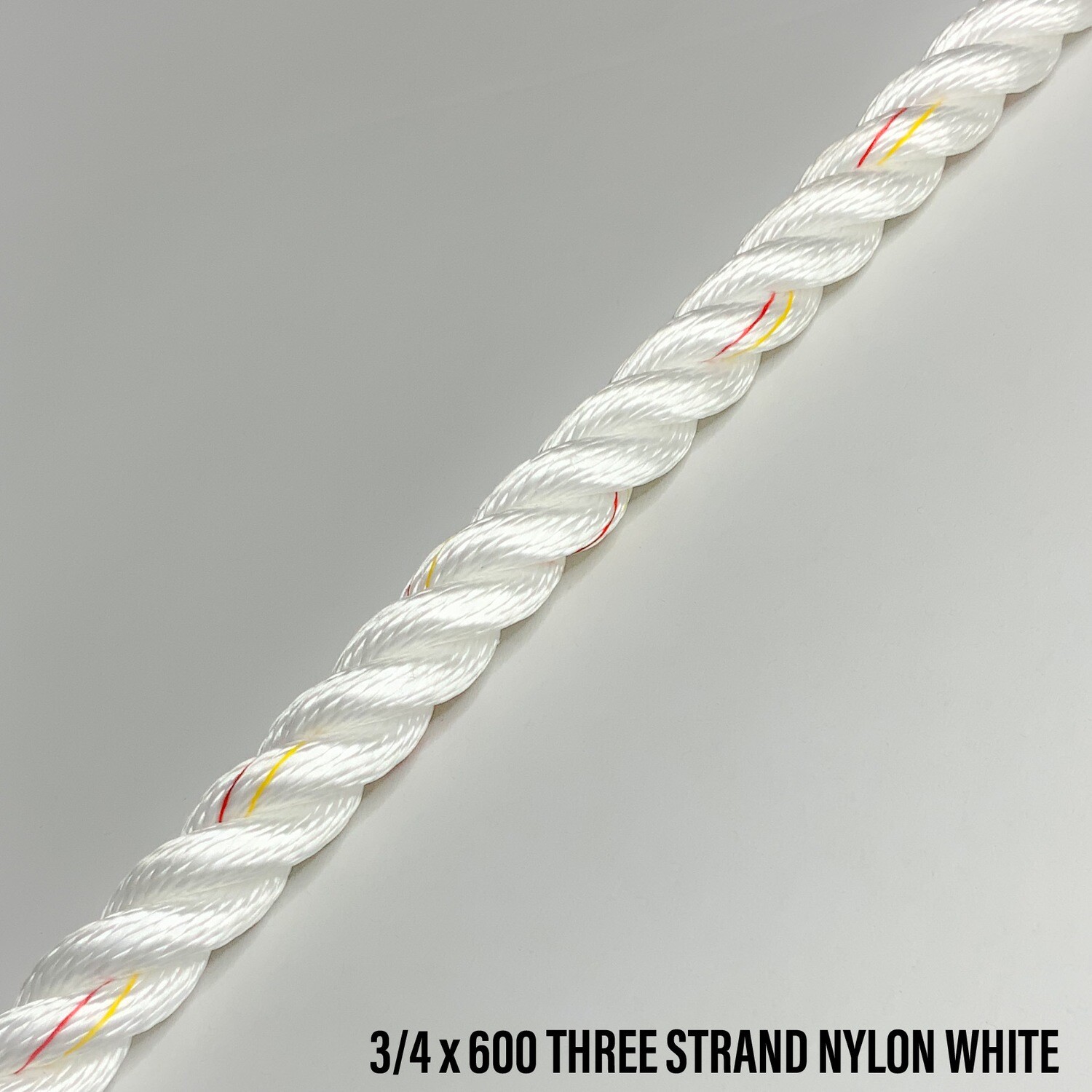 NEW ENGLAND ROPES 3-STRAND WHITE NYLON  3/4 *PF*