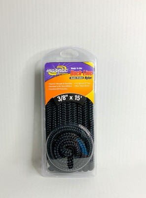 MARPAC DOUBLE BRAID DOCKLINE 3/8X15 BLACK