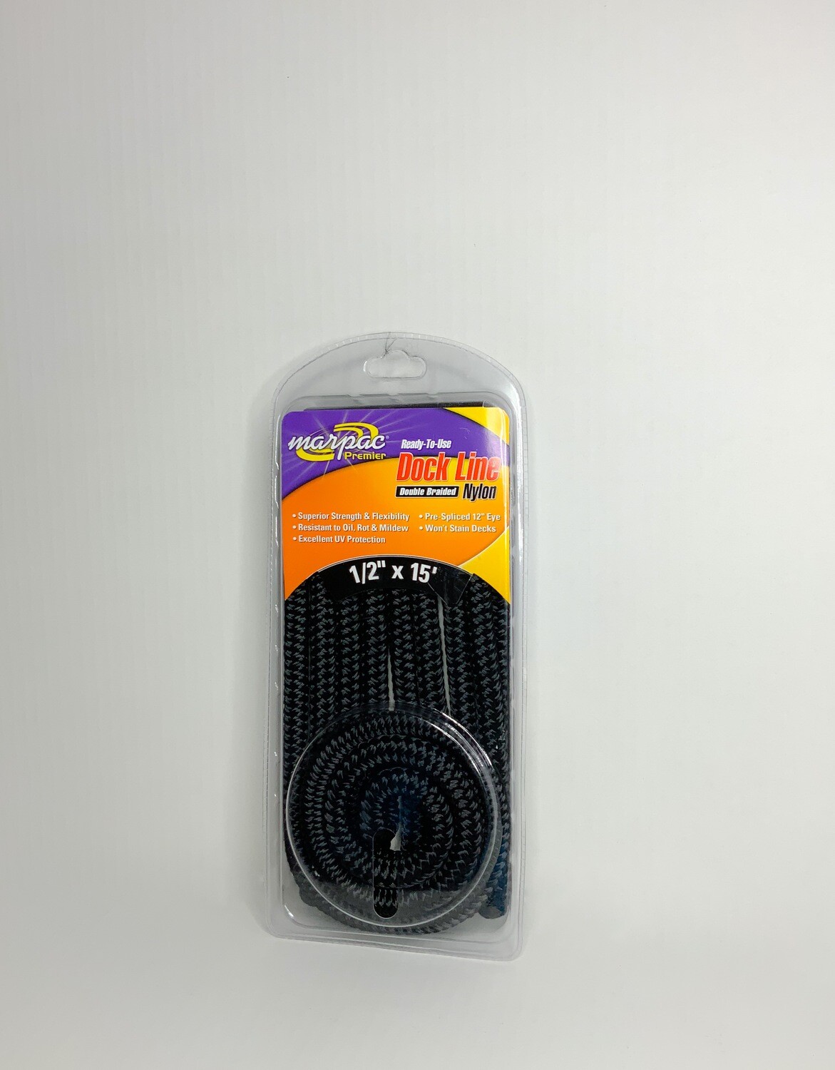 MARPAC DOUBLE BRAID DOCKLINE  1/2X15 BLACK