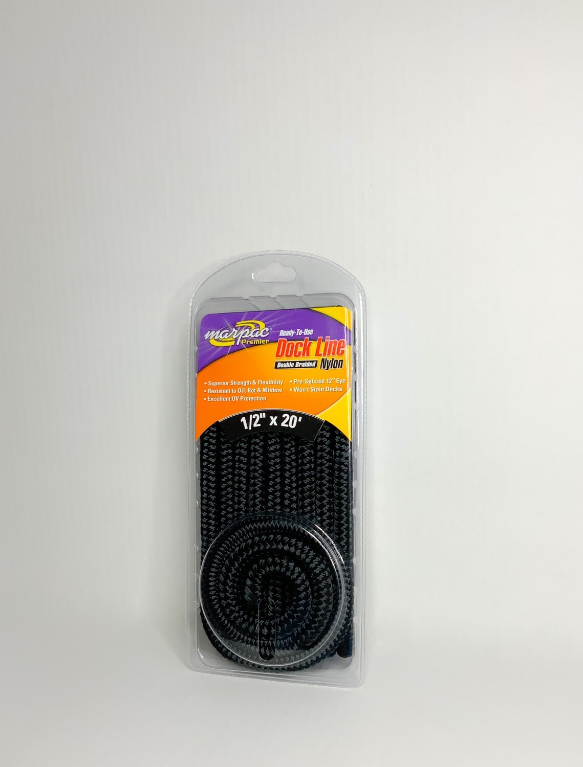 MARPAC DOUBLE BRAID DOCKLINE  1/2X20 BLACK