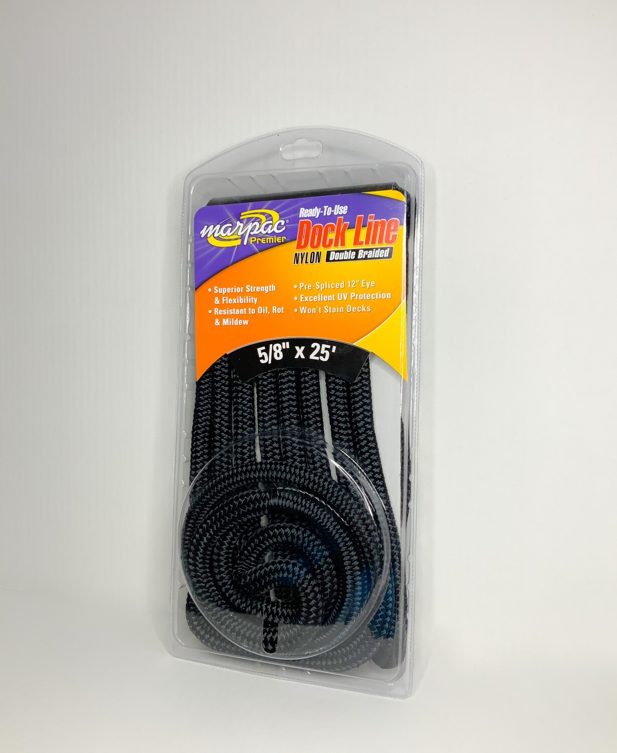 MARPAC DOUBLE BRAID DOCKLINE 5/8X25 BLACK