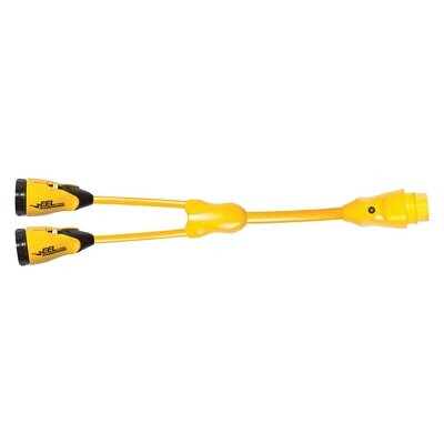 EEL Y ADAPTER, 50A 125/250V MALE TO 2-30A 125V FEMALES