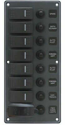 MARPAC SWITCH PANEL WATER RESIST/ALU 7 BRKR/USB (7-1247)