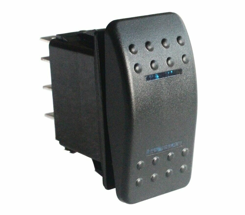 MARPAC ILLUMINATED ROCKER SWITCH ON-OFF-ON DPDT  (7-0544)