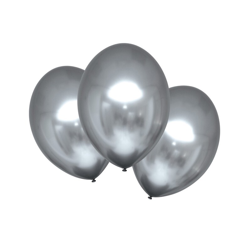 Latexblöðrur. Chrome Silfur. 6 stk.