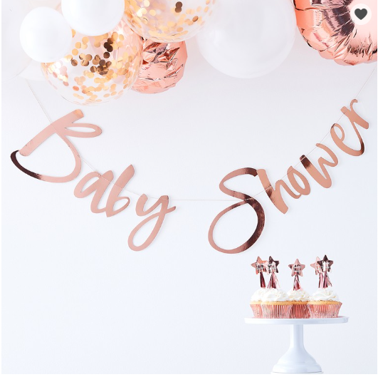 Baby shower veggborði. Rose Gold. 1.5 m