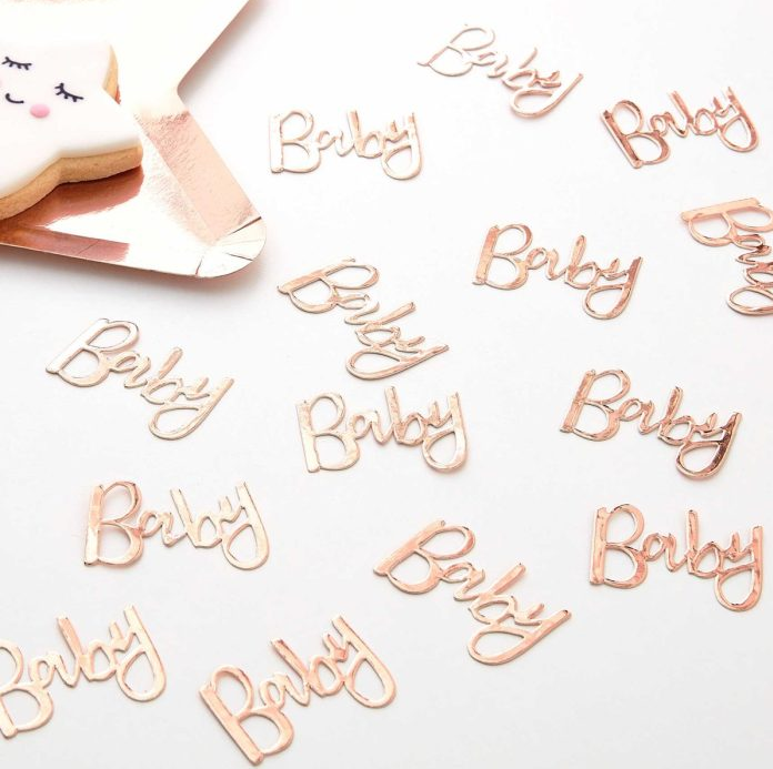 Borðskraut. Baby. Rosegold.
