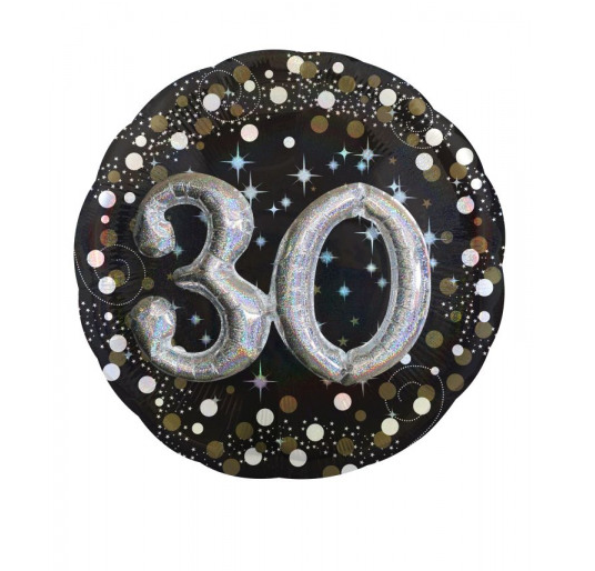 Álblaðra. Risaafmælisblaðra. 30 ára. 81 cm x 81 cm