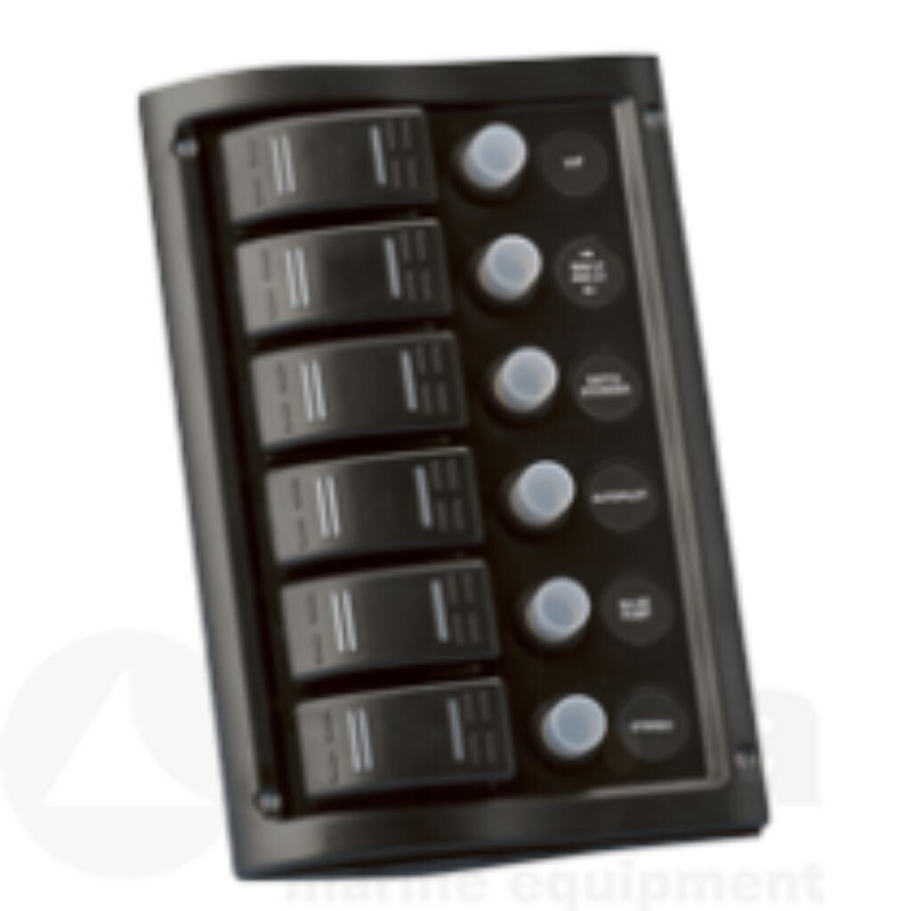 Schalttafel 12V, 6 Schalter (ABS) inkl. LED-Indikator