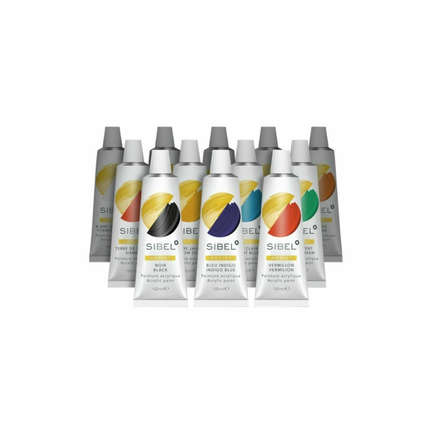 Sibel Kit de Pinturas Acrílicas para Nail Art 12 colores