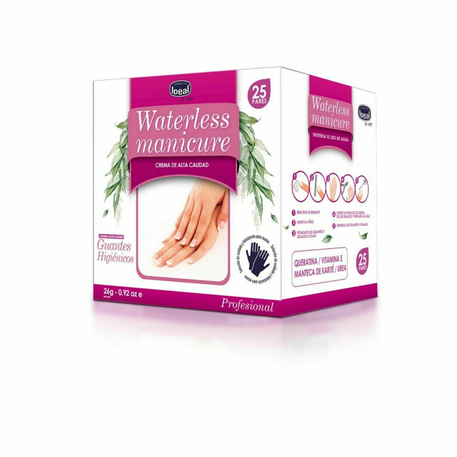 Waterless Guantes Suavizantes Expositor 25 Unidades