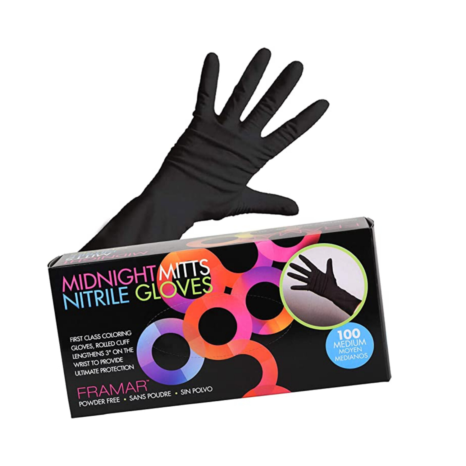 Framar Black Mamba Guante Nitrilo MEDIANO Caja 100pcs