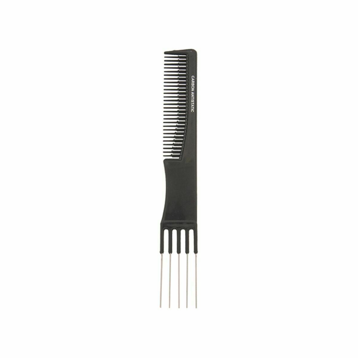 Disprof Peine Carbono Antiestático  Ahuecador 5 púas metal