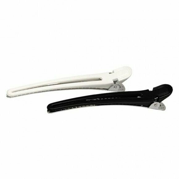 Paquete 12 Pinzas Pato 10cm Aluminio color blanco y negro