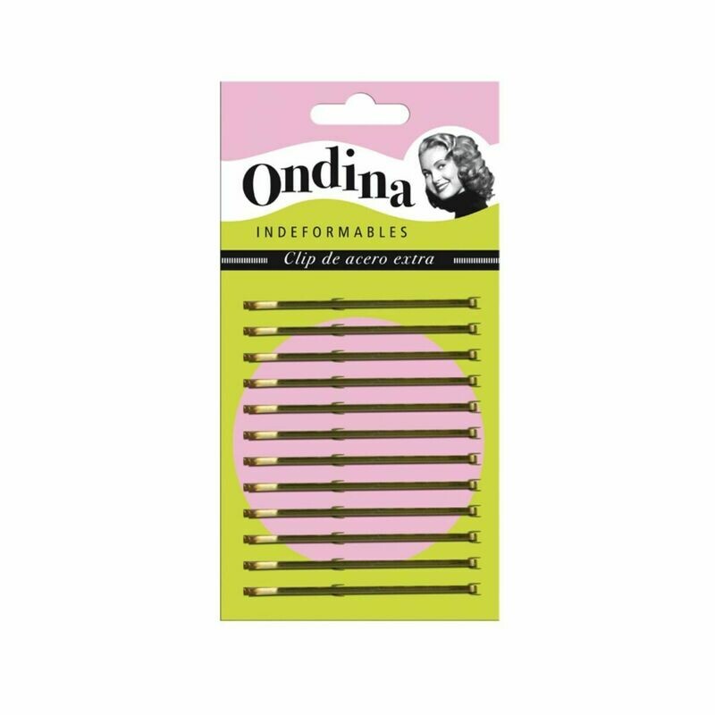 Clip acero extra color rubio Ondina 12 uds.