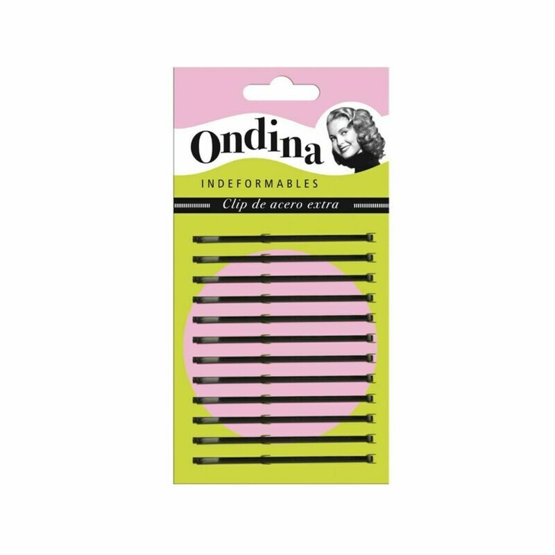 Clip acero extra color negro Ondina 12 uds.