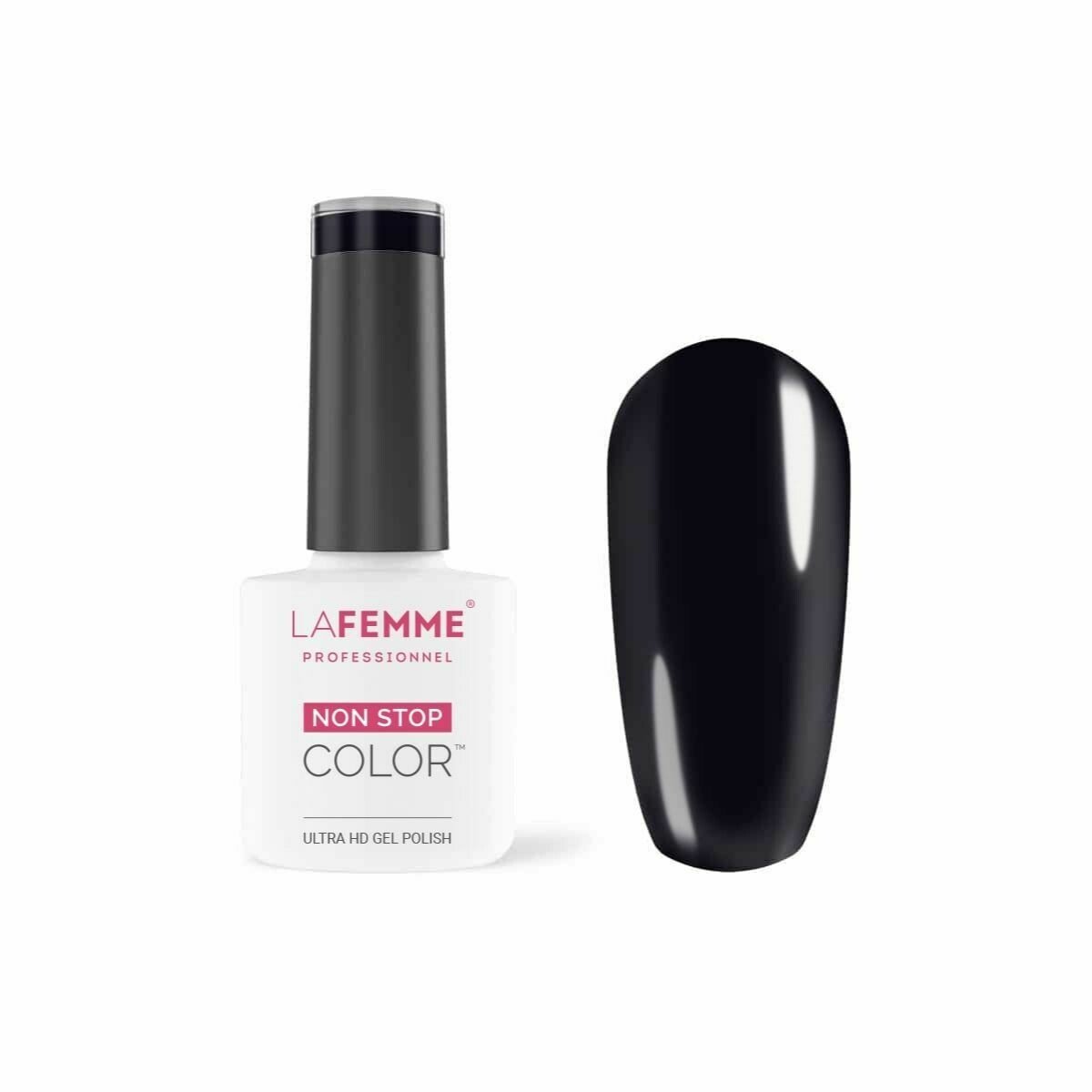 La Femme Esmalte Semipermanente Non-Stop Color H073 UV/LED  8g Black Shadow