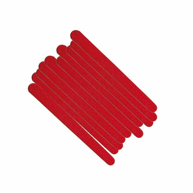 Bolsa 10 limas de uñas de cartón rojas cortas 11,5cm