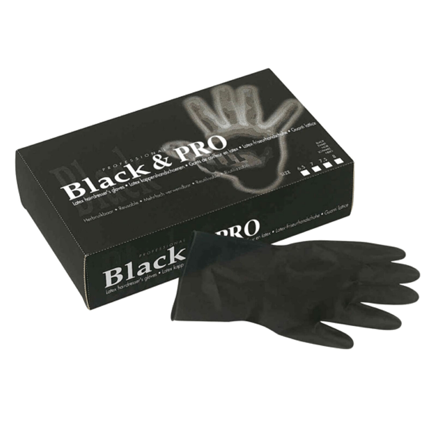 Guantes de Látex Reutilizables 20pcs Talla M Color Negro