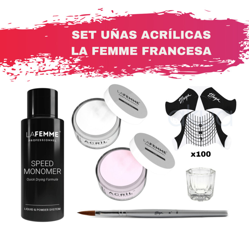 Set para Esculpir Uñas Acrílicas La Femme  Manicura Francesa