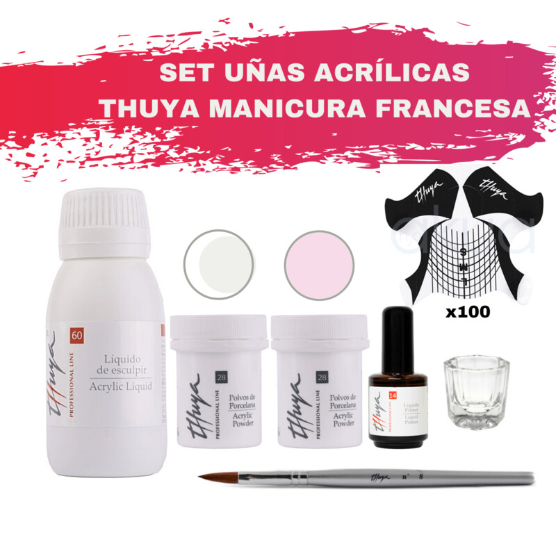 Set para Esculpir Uñas Acrílicas Thuya  Manicura Francesa